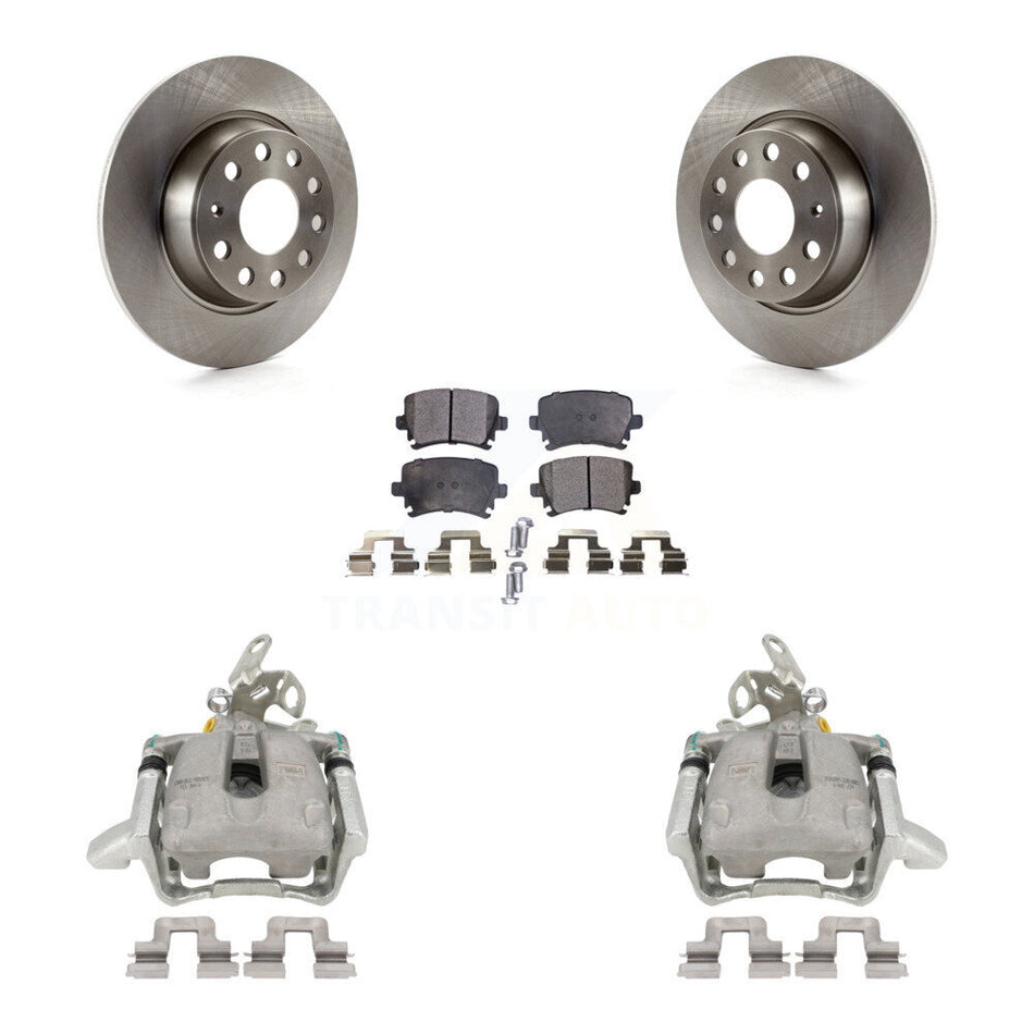 Rear Disc Brake Caliper Rotors And Ceramic Pads Kit For Volkswagen Jetta GTI Audi A3 Quattro KC8-100221T