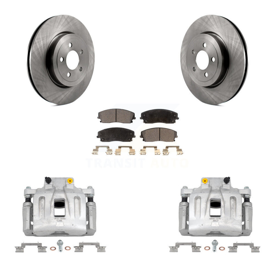Front Disc Brake Caliper Rotors And Semi-Metallic Pads Kit For Dodge Charger KC8-100222P