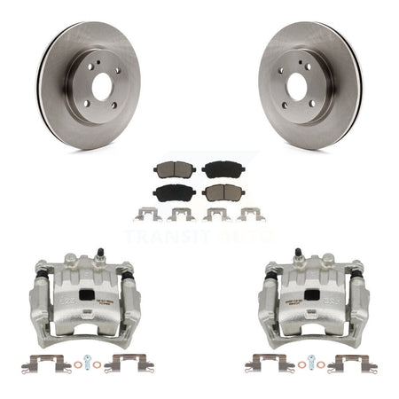 Front Disc Brake Caliper Rotors And Ceramic Pads Kit For 2011-2014 Mazda 2 KC8-100225C