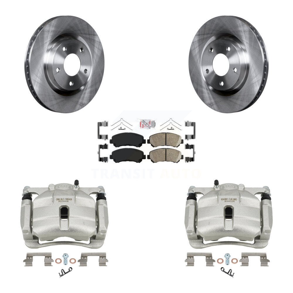 Front Disc Brake Caliper Rotors And Ceramic Pads Kit For Nissan Rogue Select KC8-100227N