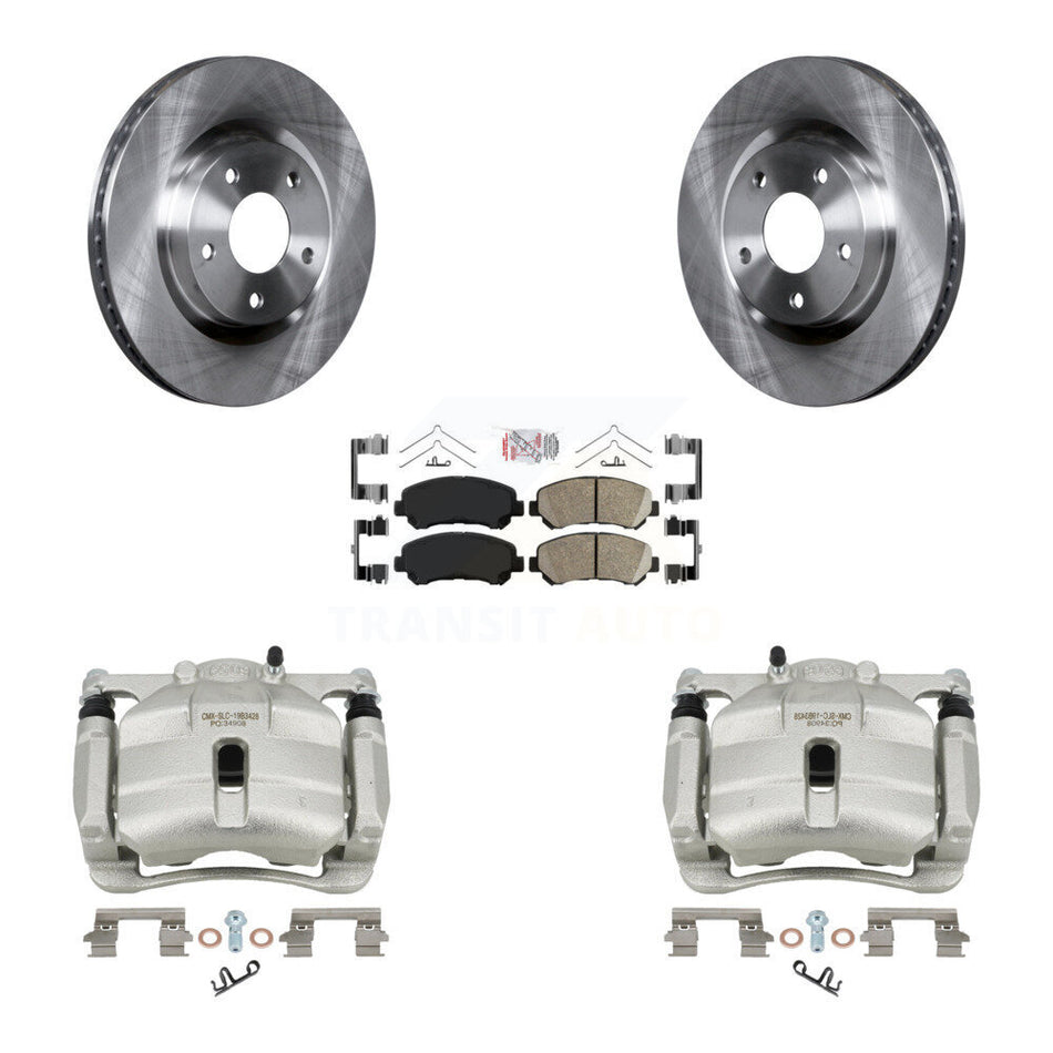 Front Disc Brake Caliper Rotors And Ceramic Pads Kit For Nissan Rogue Select KC8-100227N