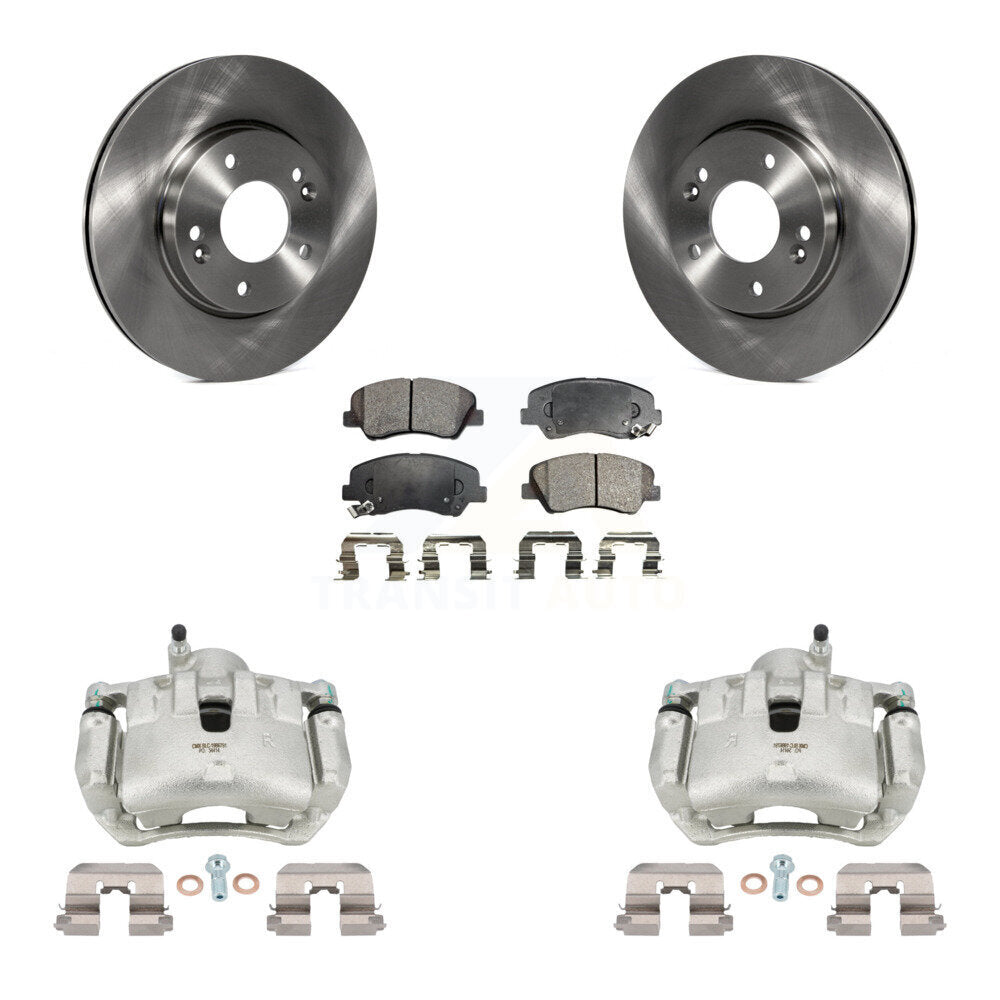 Front Disc Brake Caliper Rotors And Semi-Metallic Pads Kit For 2012 Hyundai Veloster KC8-100227P