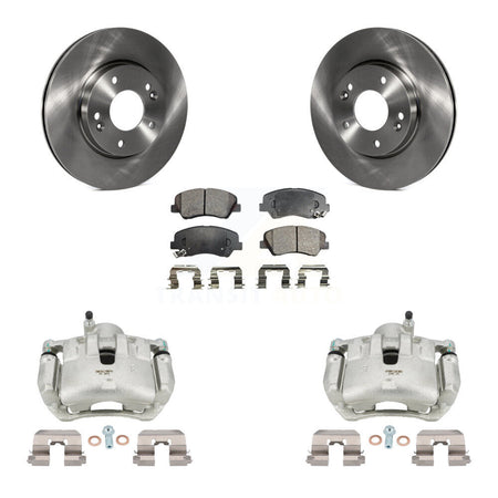 Front Disc Brake Caliper Rotors And Semi-Metallic Pads Kit For 2012 Hyundai Veloster KC8-100227P
