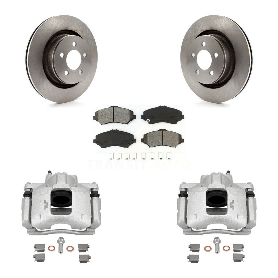 Front Disc Brake Caliper Rotors And Semi-Metallic Pads Kit For Dodge Nitro KC8-100228S