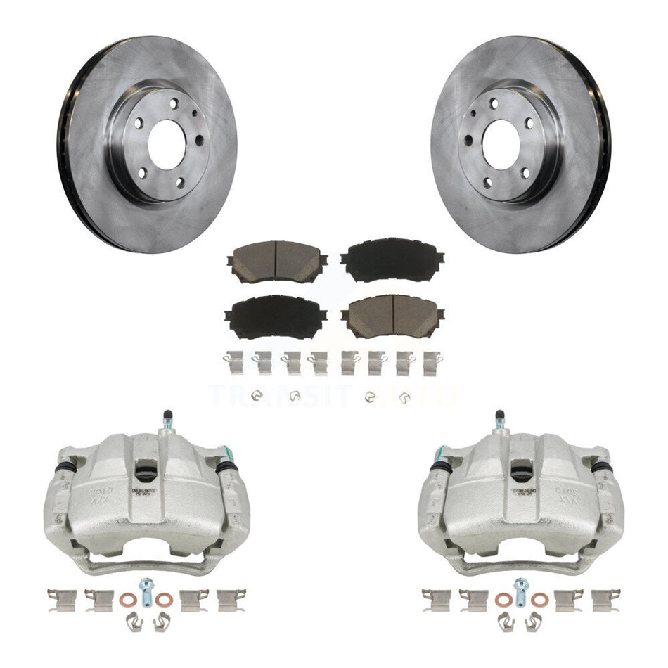 Front Disc Brake Caliper Rotors And Ceramic Pads Kit For Mazda 6 KC8-100229C