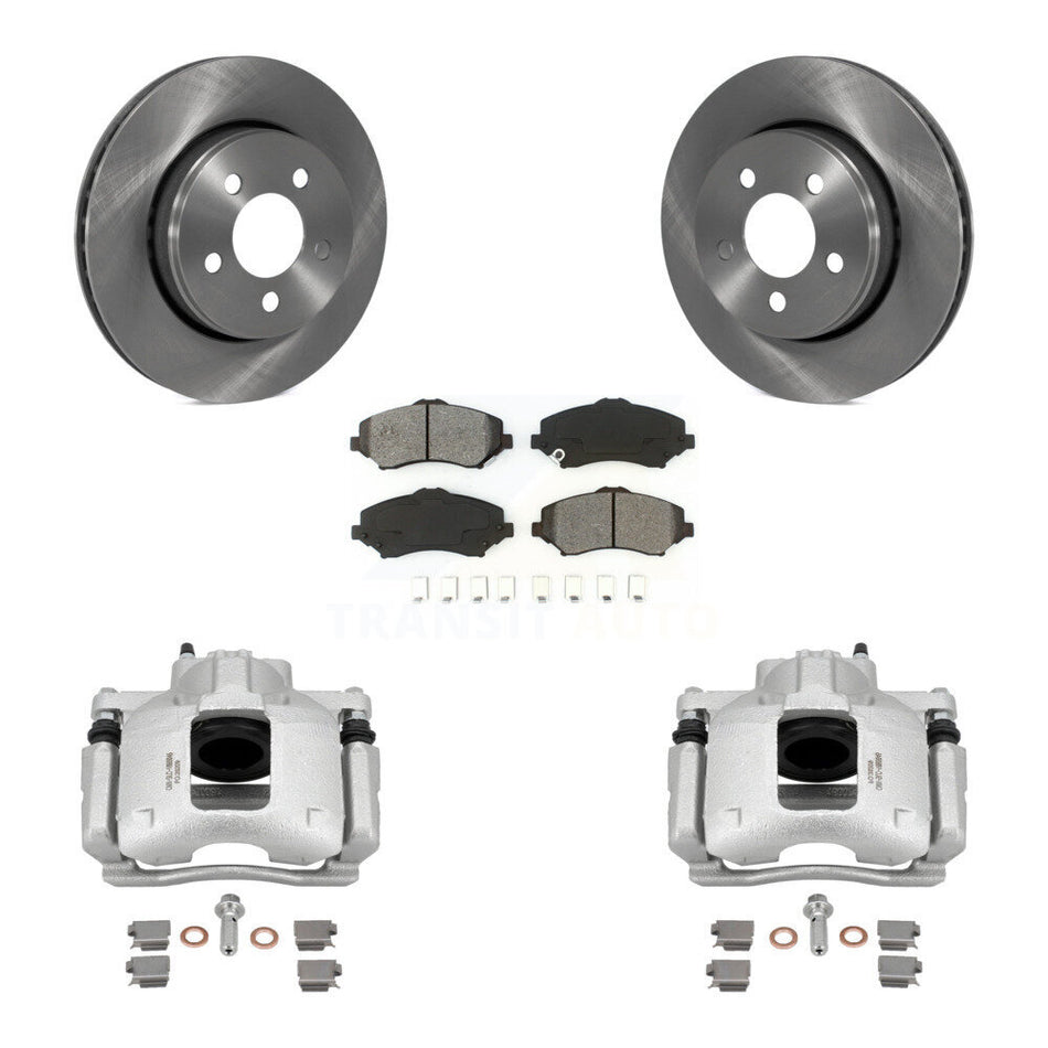 Front Disc Brake Caliper Rotors And Semi-Metallic Pads Kit For Dodge Nitro KC8-100229S