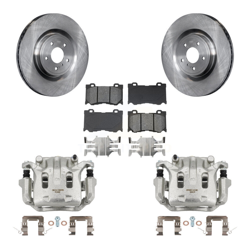 Front Brake Caliper Rotor & Semi-Metallic Pad Kit For INFINITI G37 With 4 Piston KC8-100232S
