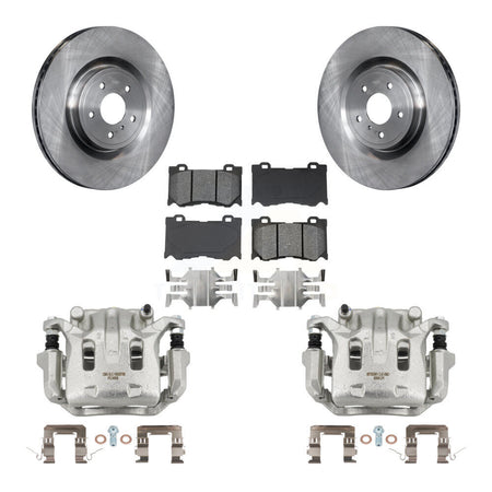 Front Brake Caliper Rotor & Semi-Metallic Pad Kit For INFINITI G37 With 4 Piston KC8-100232S