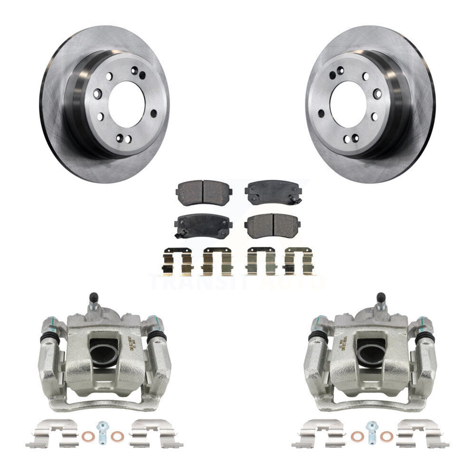 Rear Disc Brake Caliper Rotors & Ceramic Pad Kit For 2016 Kia Sportage FWD From 12 10 15 KC8-100232T