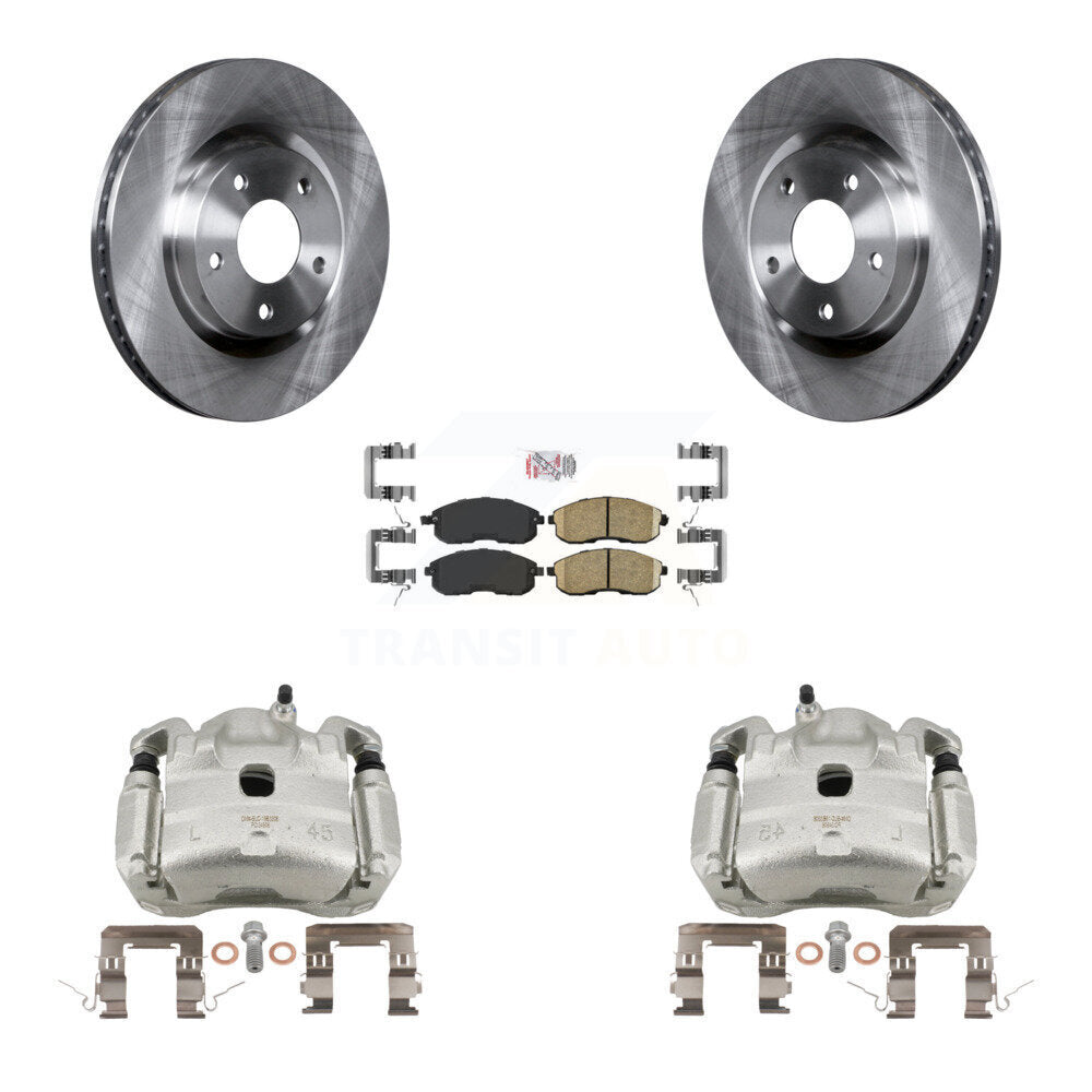Front Brake Caliper Rotor And Ceramic Pad Kit For 2007-2010 Nissan Sentra SE-R with 2.5L KC8-100234N
