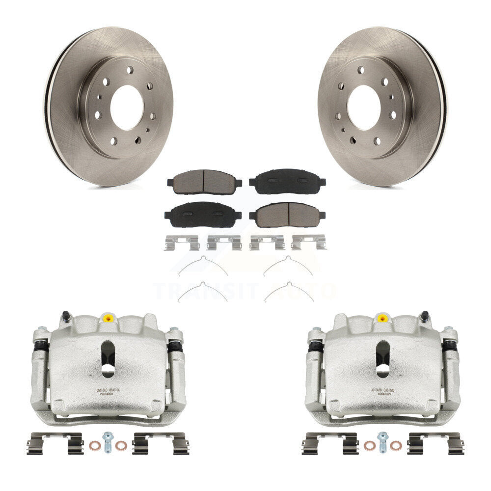 Front Disc Brake Caliper Rotor And Ceramic Pad Kit For 2009 Ford F-150 With 7 Lug Wheels KC8-100235C