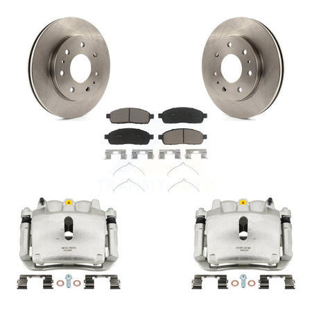 Front Disc Brake Caliper Rotor And Ceramic Pad Kit For 2009 Ford F-150 With 7 Lug Wheels KC8-100235C