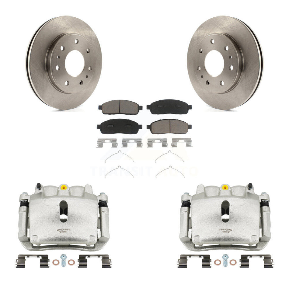 Front Disc Brake Caliper Rotor And Ceramic Pad Kit For 2009 Ford F-150 With 7 Lug Wheels KC8-100235C