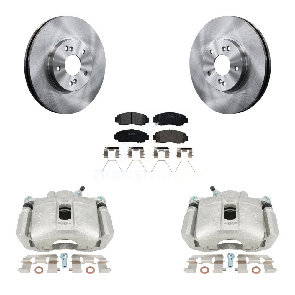 Front Disc Brake Caliper Rotors And Semi-Metallic Pads Kit For Honda Accord Acura TSX KC8-100236P by Transit Auto