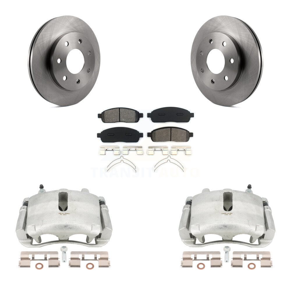 Front Disc Brake Caliper Rotors And Semi-Metallic Pads Kit For Ford F-150 Lincoln Mark LT 4WD KC8-100236S by Transit Auto