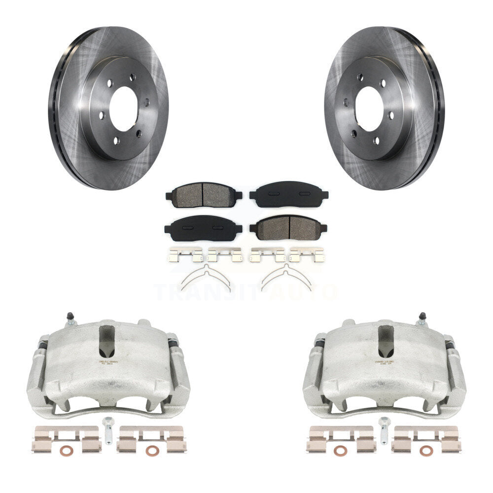 Front Disc Brake Caliper Rotors And Semi-Metallic Pads Kit For Ford F-150 Lincoln Mark LT With 6 Lug Wheels 4WD KC8-100237S by Transit Auto