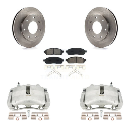 Front Disc Brake Caliper Rotors And Semi-Metallic Pads Kit For 2004 Ford F-150 4WD With 7 Lug Wheels 11th Digit Of Vin Is C KC8-100238S by Transit Auto