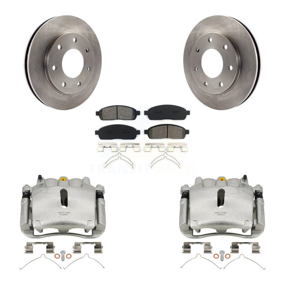Front Disc Brake Caliper Rotors And Semi-Metallic Pads Kit For 2004 Ford F-150 4WD With 7 Lug Wheels 11th Digit Of Vin Is C KC8-100238S