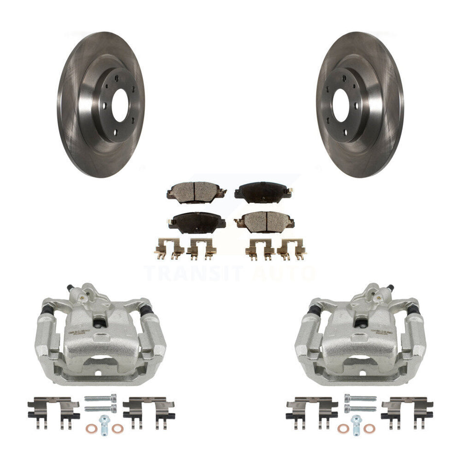 Rear Disc Brake Caliper Rotors And Ceramic Pads Kit For 2016-2022 Mazda CX-5 KC8-100238T