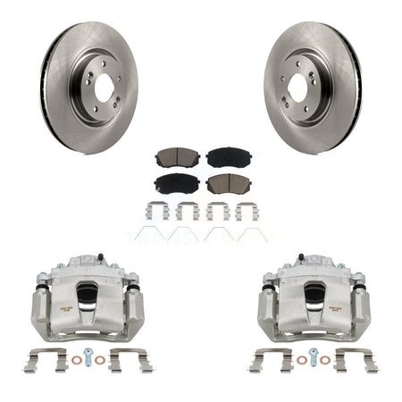 Front Disc Brake Caliper Rotors And Ceramic Pads Kit For Hyundai Sonata Kia Optima KC8-100239C