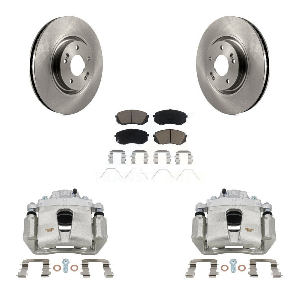 Front Disc Brake Caliper Rotors And Ceramic Pads Kit For Hyundai Sonata Kia Optima KC8-100239C