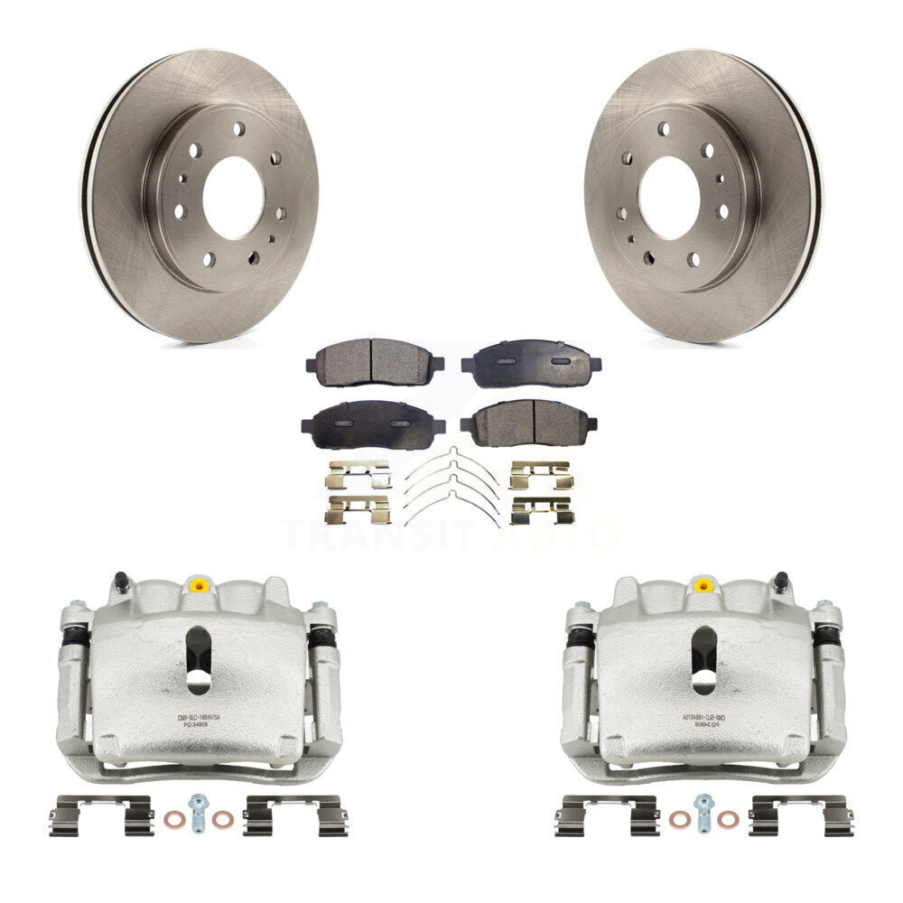Front Brake Caliper Rotors & Semi-Metallic Pad Kit For 2009 Ford F-150 With 7 Lug Wheels KC8-100239P