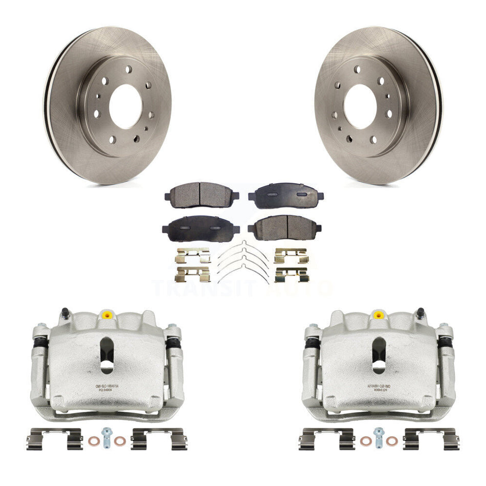 Front Brake Caliper Rotors & Semi-Metallic Pad Kit For 2009 Ford F-150 With 7 Lug Wheels KC8-100239P