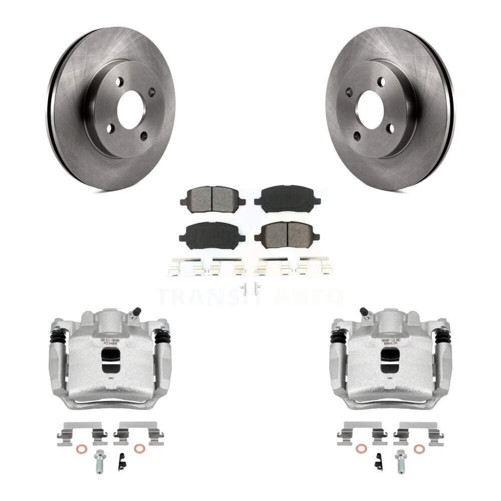 Front Brake Caliper Rotors Semi-Metallic Pad Kit For Saturn Ion Chevrolet Cobalt Pontiac KC8-100239S