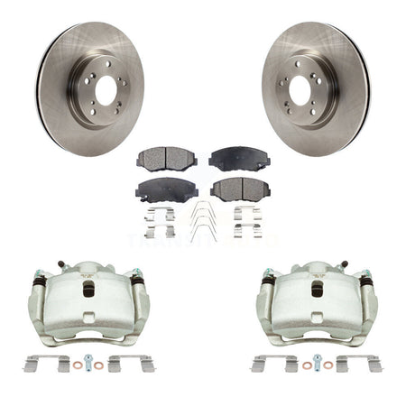 Front Disc Brake Caliper Rotors And Semi-Metallic Pads Kit For 2005-2006 Honda CR-V KC8-100240P