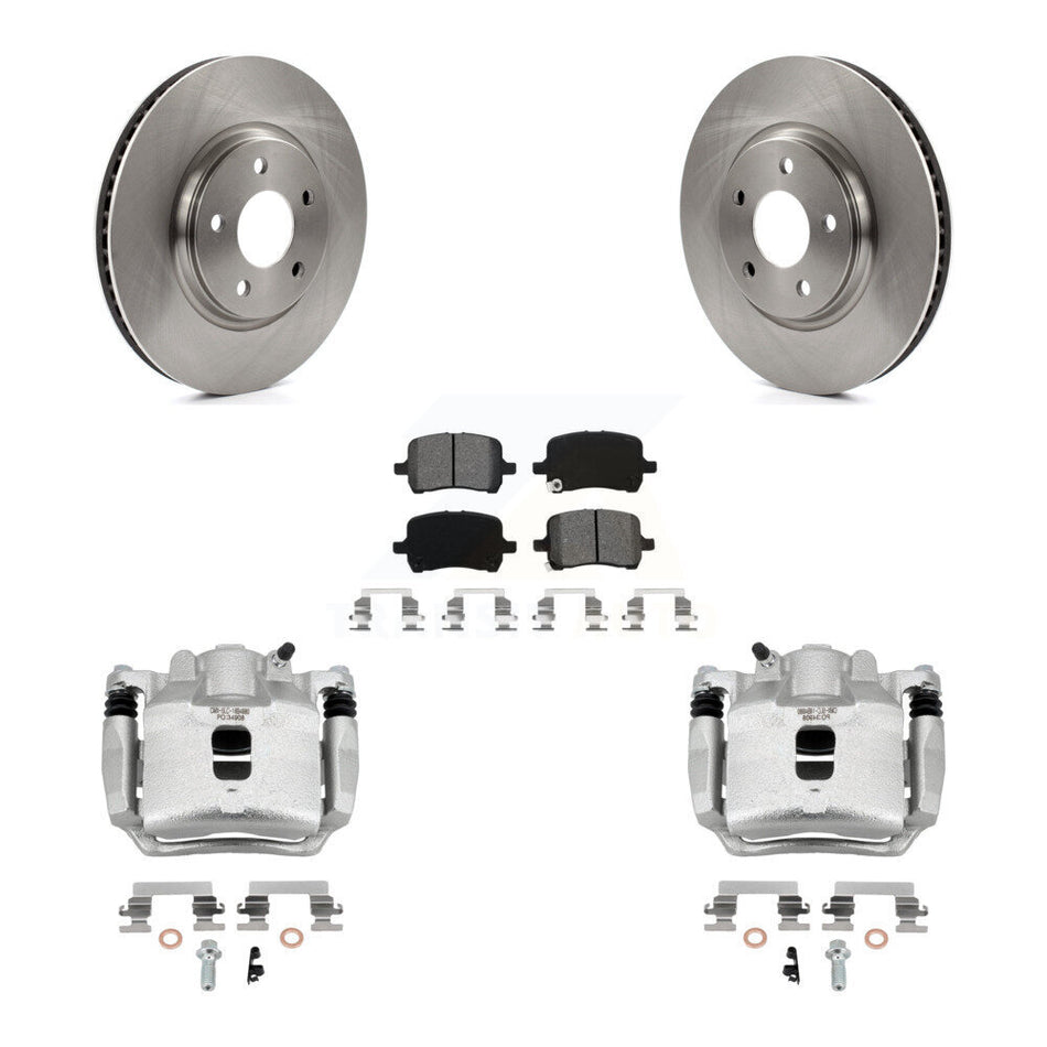 Front Disc Brake Caliper Rotors And Semi-Metallic Pads Kit For 2006 Pontiac Pursuit 2.2L KC8-100240S