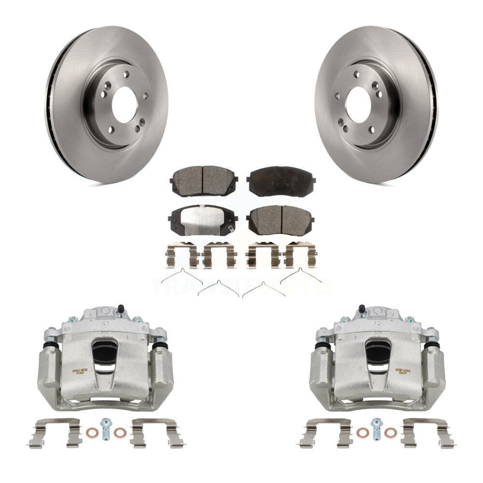 Front Disc Brake Caliper Rotors And Semi-Metallic Pads Kit For Hyundai Sonata KC8-100243P