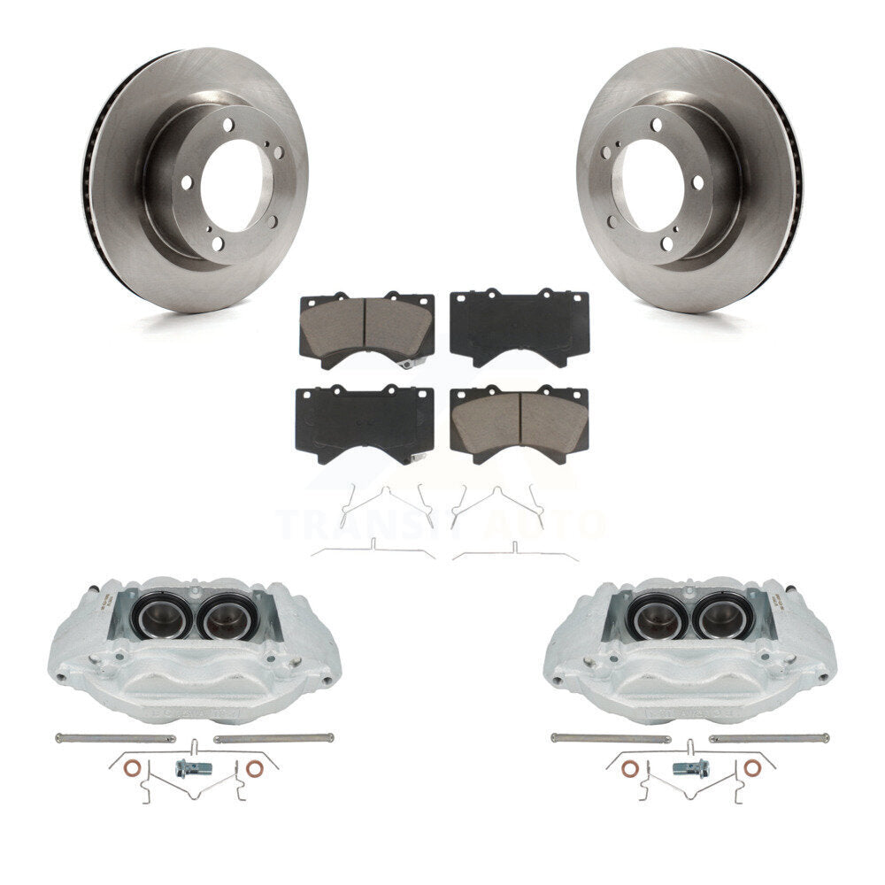 Front Disc Brake Caliper Rotors And Ceramic Pads Kit For Lexus LX570 Toyota Land Cruiser KC8-100244C by Transit Auto