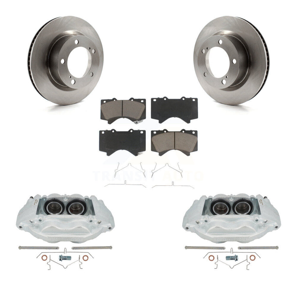 Front Disc Brake Caliper Rotors And Ceramic Pads Kit For Lexus LX570 Toyota Land Cruiser KC8-100244C