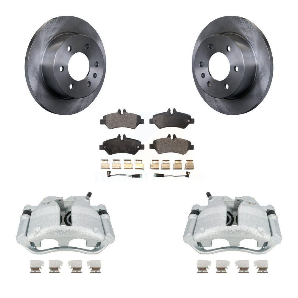 Rear Disc Brake Caliper Rotors And Ceramic Pads Kit For Sprinter 3500 Dodge Freightliner KC8-100244T by Transit Auto