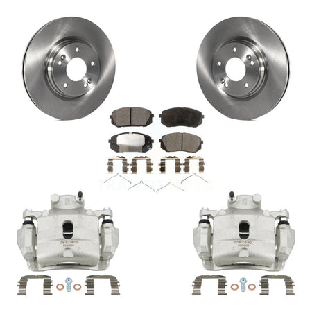 Front Disc Brake Caliper Rotors And Semi-Metallic Pads Kit For Hyundai Sonata Kia Optima KC8-100245P