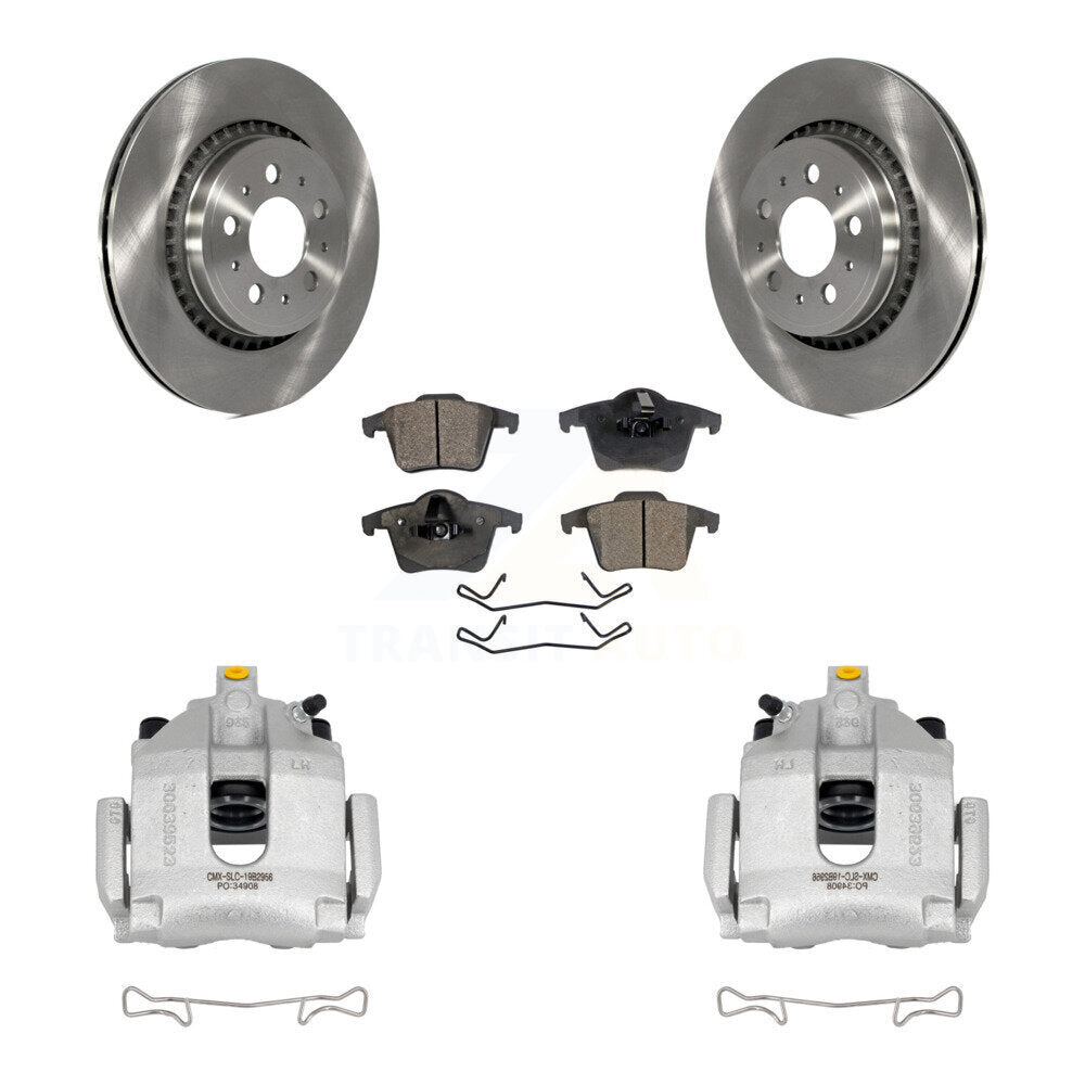 Rear Disc Brake Caliper Rotors And Ceramic Pads Kit For 2003-2014 Volvo XC90 KC8-100245T