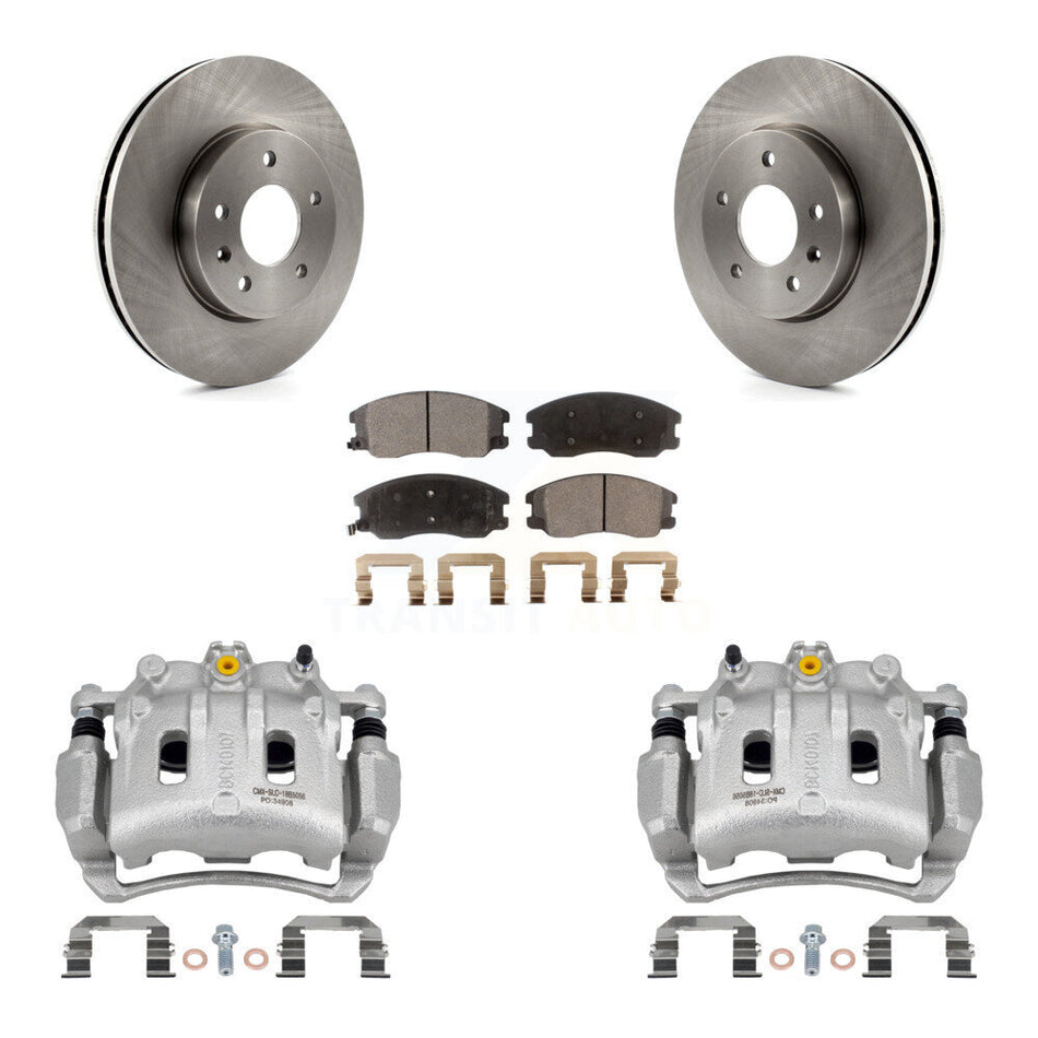 Front Brake Caliper Rotors & Semi-Metallic Pad Kit For Chevrolet Equinox Pontiac Torrent KC8-100247P