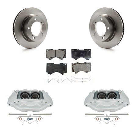 Front Disc Brake Caliper Rotors And Semi-Metallic Pads Kit For Lexus LX570 Toyota Land Cruiser KC8-100249P by Transit Auto