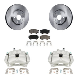 Front Disc Brake Caliper Rotors And Ceramic Pads Kit For 2010-2015 Chevrolet Camaro LT LS with 3.6L KC8-100250C
