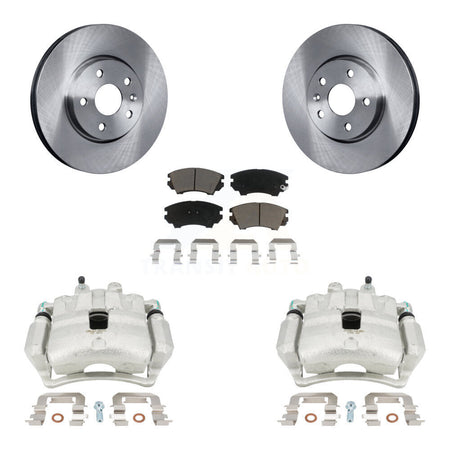 Front Disc Brake Caliper Rotors And Ceramic Pads Kit For 2010-2015 Chevrolet Camaro LT LS with 3.6L KC8-100250C by Transit Auto