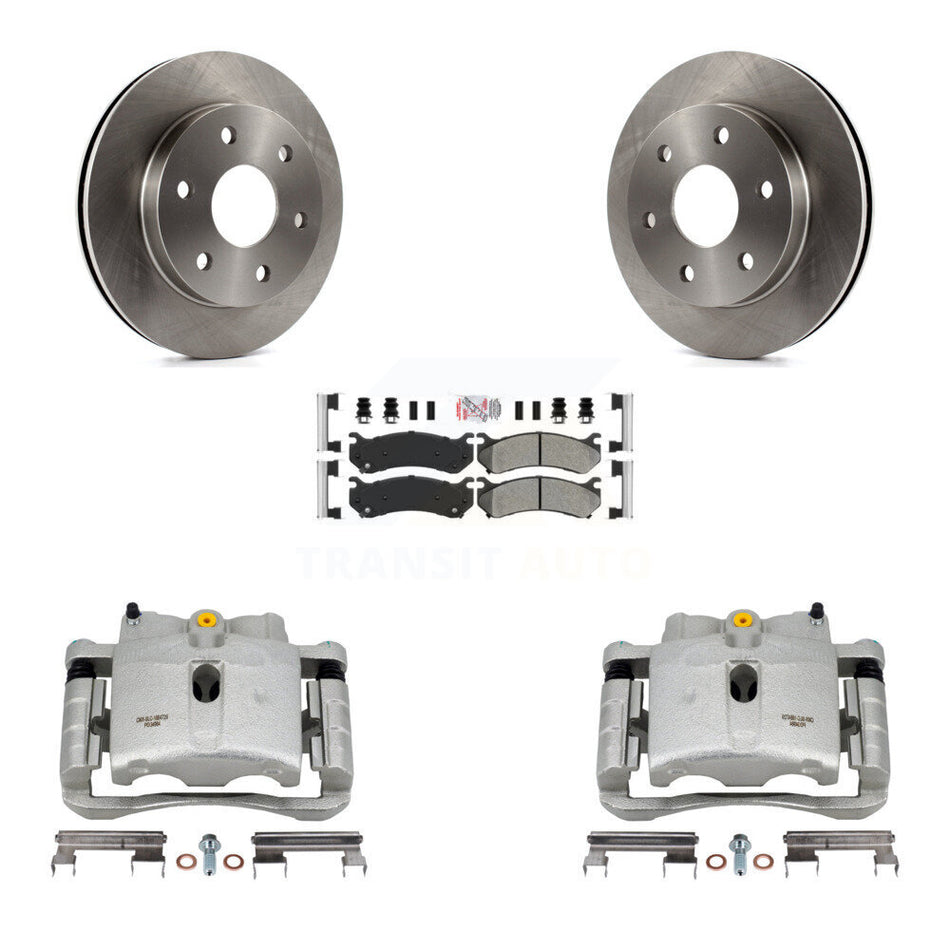 Front Brake Caliper Rotors Semi-Metallic Pad Kit For Chevrolet Silverado 1500 GMC Tahoe Sierra Suburban Yukon Avalanche XL Cadillac Classic Escalade Express Astro ESV EXT 2500 KC8-100250N