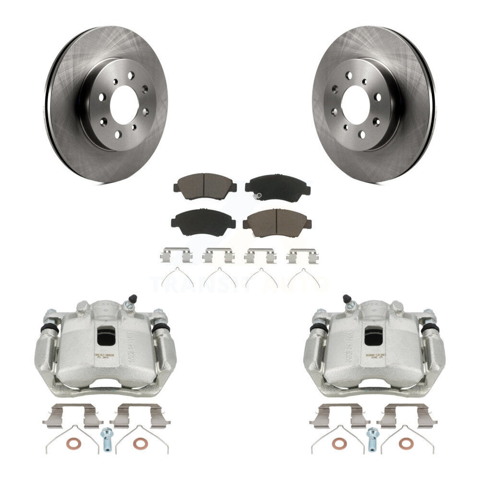 Front Disc Brake Caliper Rotors And Ceramic Pads Kit For Honda Fit KC8-100252C