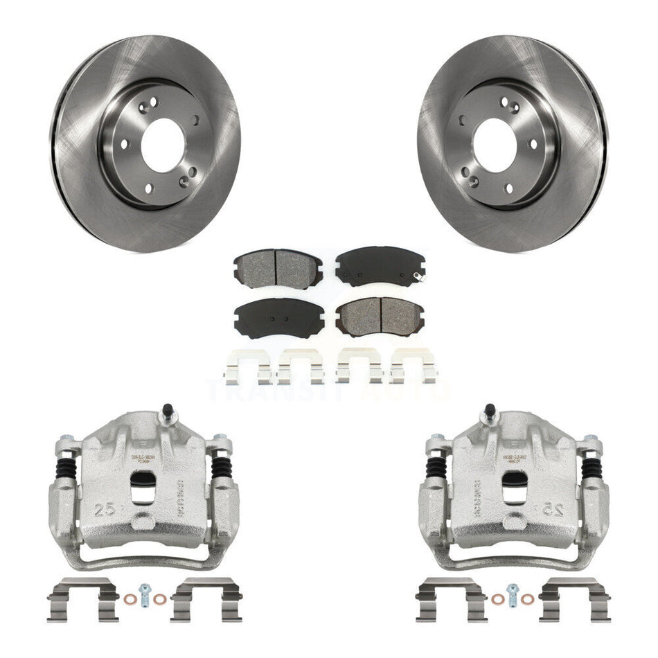 Front Disc Brake Caliper Rotors And Semi-Metallic Pads Kit For 2012-2013 Kia Soul KC8-100252S