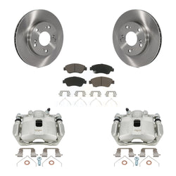 Front Disc Brake Caliper Rotors And Ceramic Pads Kit For 2011-2015 Honda CR-Z KC8-100253C