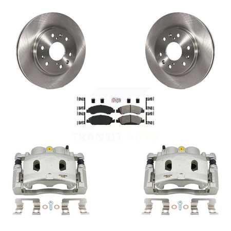 Front Brake Caliper Rotor Semi-Metallic Pad Kit For 15-19 Cadillac XTS With 6 Lug Wheels KC8-100253N