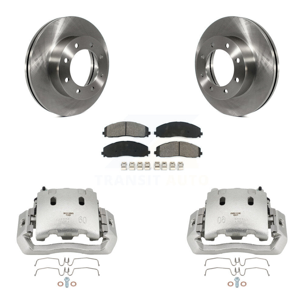 Front Disc Brake Caliper Rotors And Semi-Metallic Pads Kit For Ford F-450 Super Duty KC8-100253S