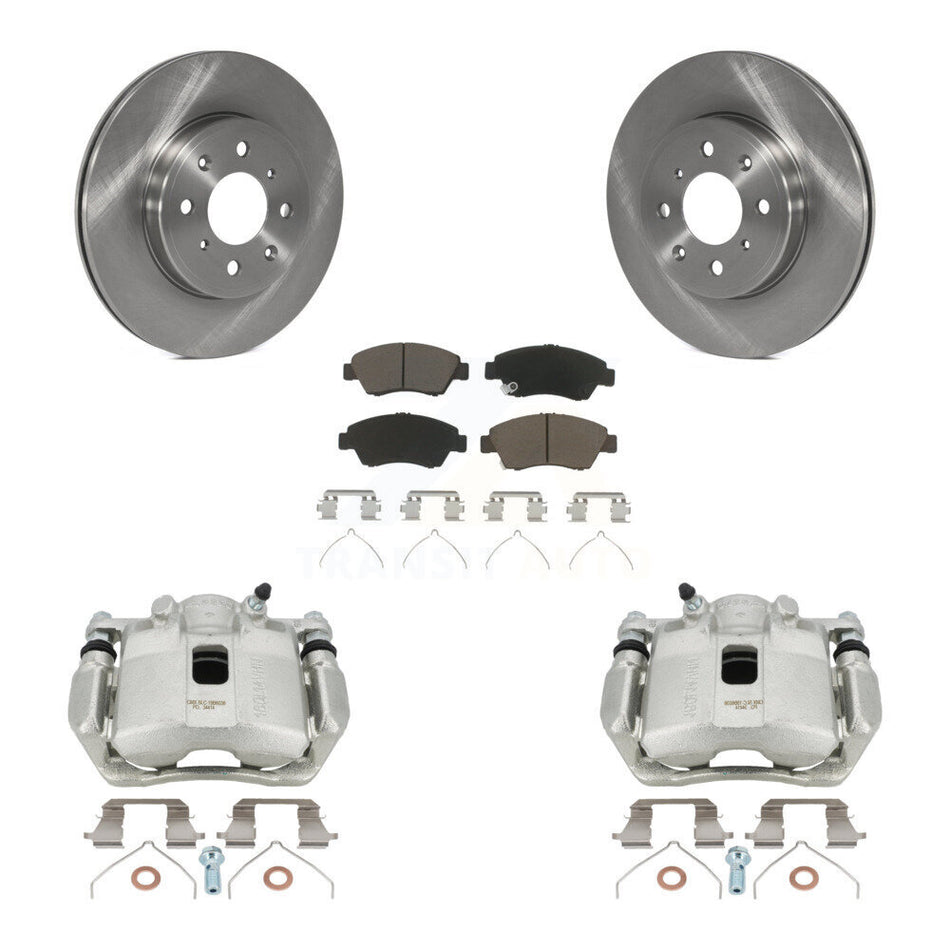 Front Disc Brake Caliper Rotors And Ceramic Pads Kit For 2015-2020 Honda Fit KC8-100254C by Transit Auto