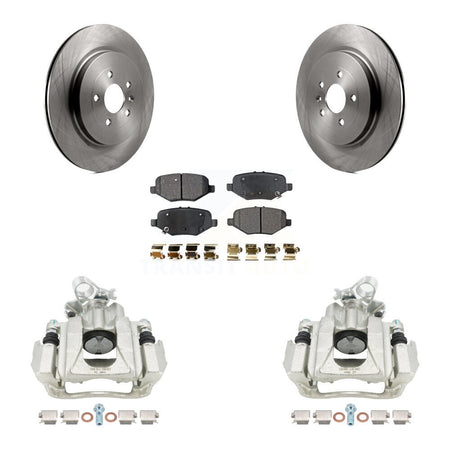 Rear Disc Brake Caliper Rotors And Ceramic Pads Kit For 2015 Ford Explorer Limited Sport XLT Without Heavy Duty Brakes KC8-100254T by Transit Auto