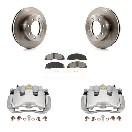 Front Disc Brake Caliper Rotor Semi-Metallic Pad Kit For 2012 Ram 1500 With 8 Lug Wheels KC8-100255S