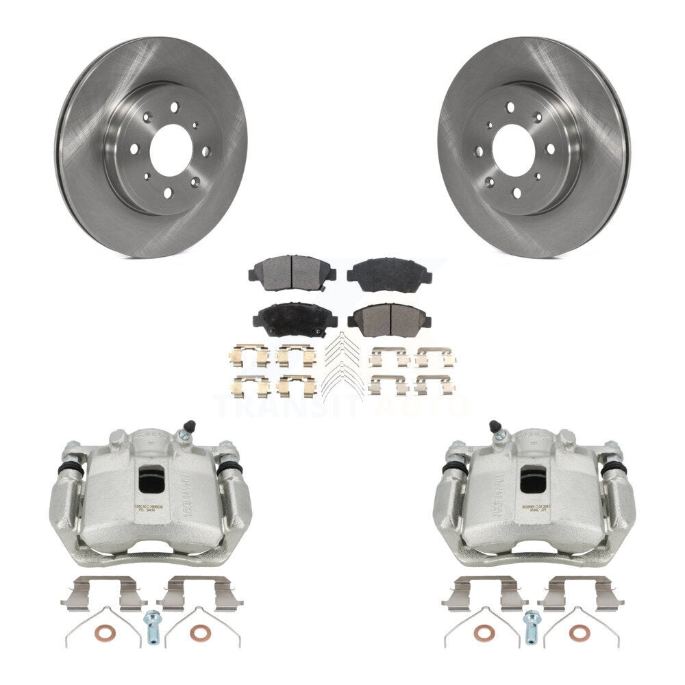 Front Disc Brake Caliper Rotors And Semi-Metallic Pads Kit For 2015-2020 Honda Fit KC8-100259P by Transit Auto